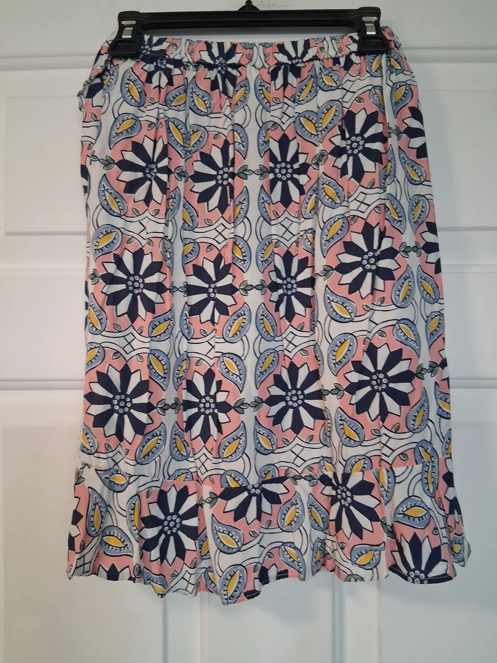 Carter's Pink Navy Blue Floral Print Ruffle Hem Lightweight Skirt 6/6X
